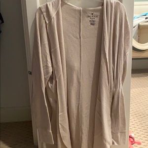 american eagle cream soft cardigan